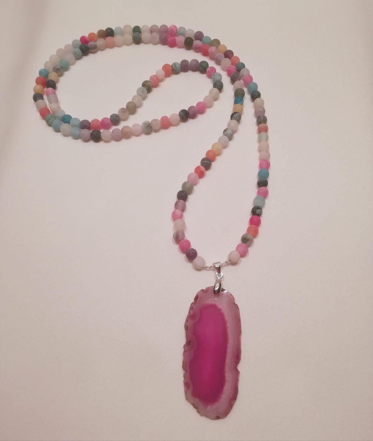 pink agate necklace